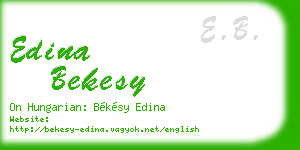 edina bekesy business card