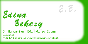 edina bekesy business card